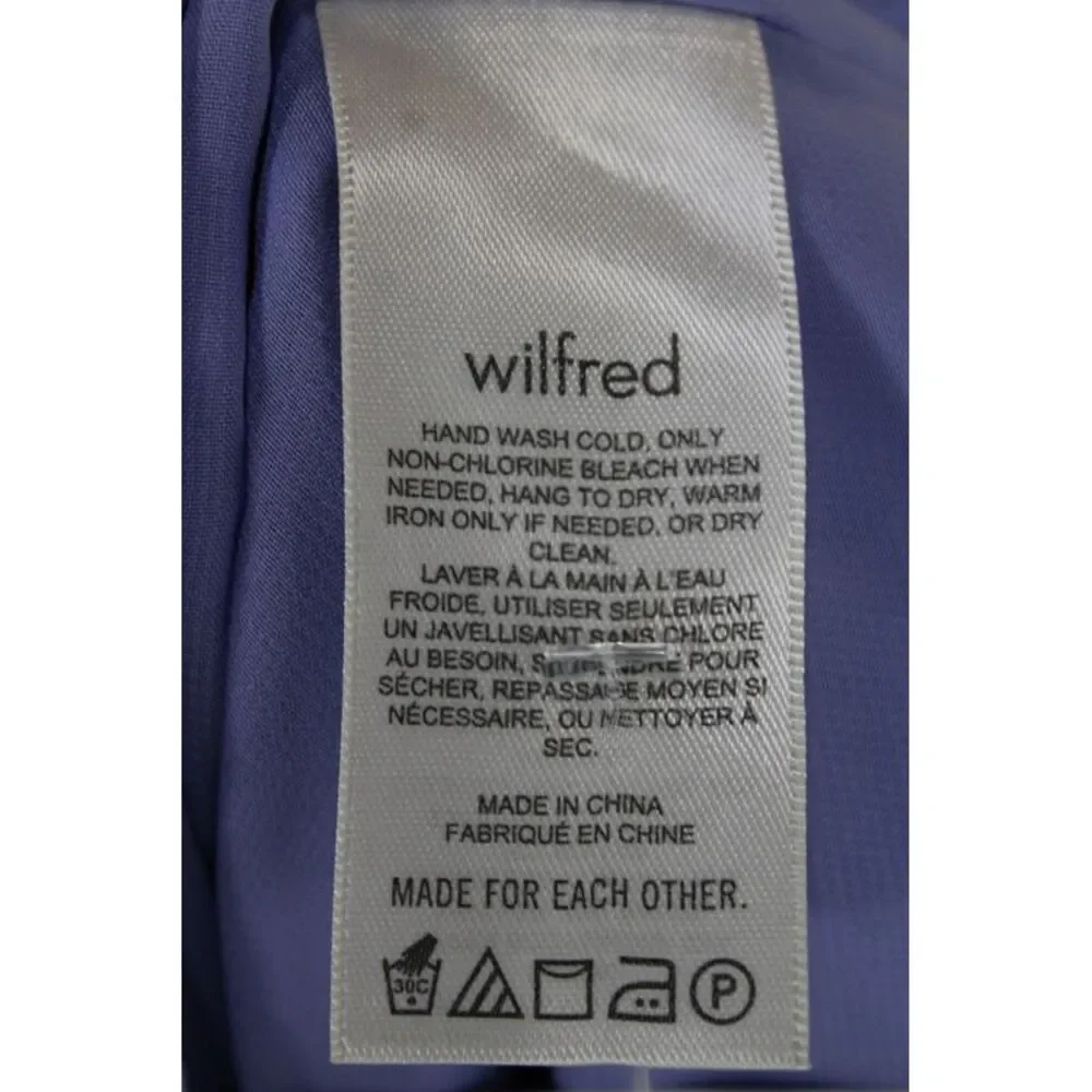 Wilfred Women Bodycon Mini Dress Purple Tie Sleeveless Knee Length Size 6